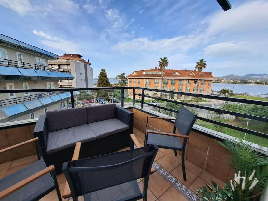Baiona, Primera Linea De Playa Ladeira, Terraza. Exteriér fotografie